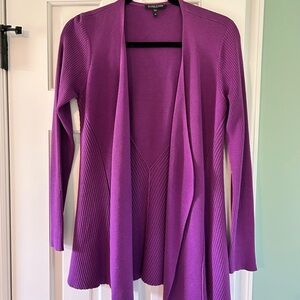 Eileen Fisher Purple Cardigan Sweater Lightweight Knit size PS